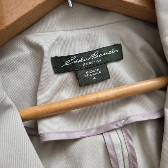 Eddie Bauer Pant Blazer Suit Set Womens 12 Cream Cotton Blend Preppy Academia - Picture 2 of 12